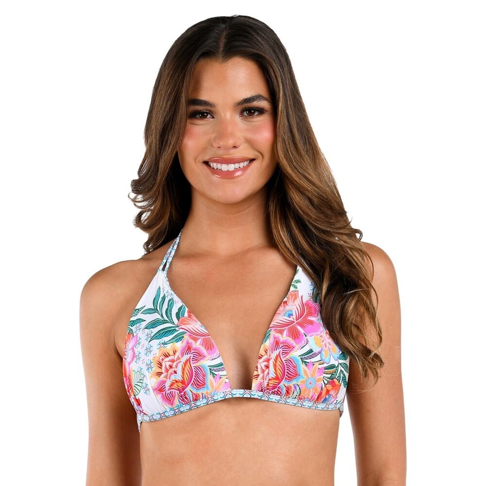 La Blanca Women's Riveria Resort Reversible Halter Bikini Top Multi Size 6 1066